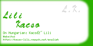 lili kacso business card